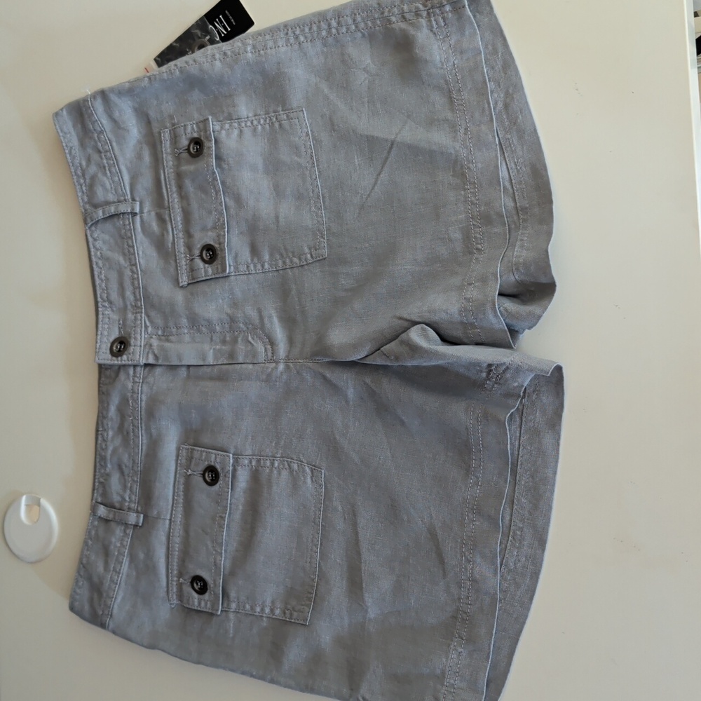 INC REGULAR FIT Shorts Size 12 Gray Color 100% Linen